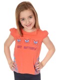 Girls\' blouse with a longer back, orange NDZ8158 - Online store - Boutique